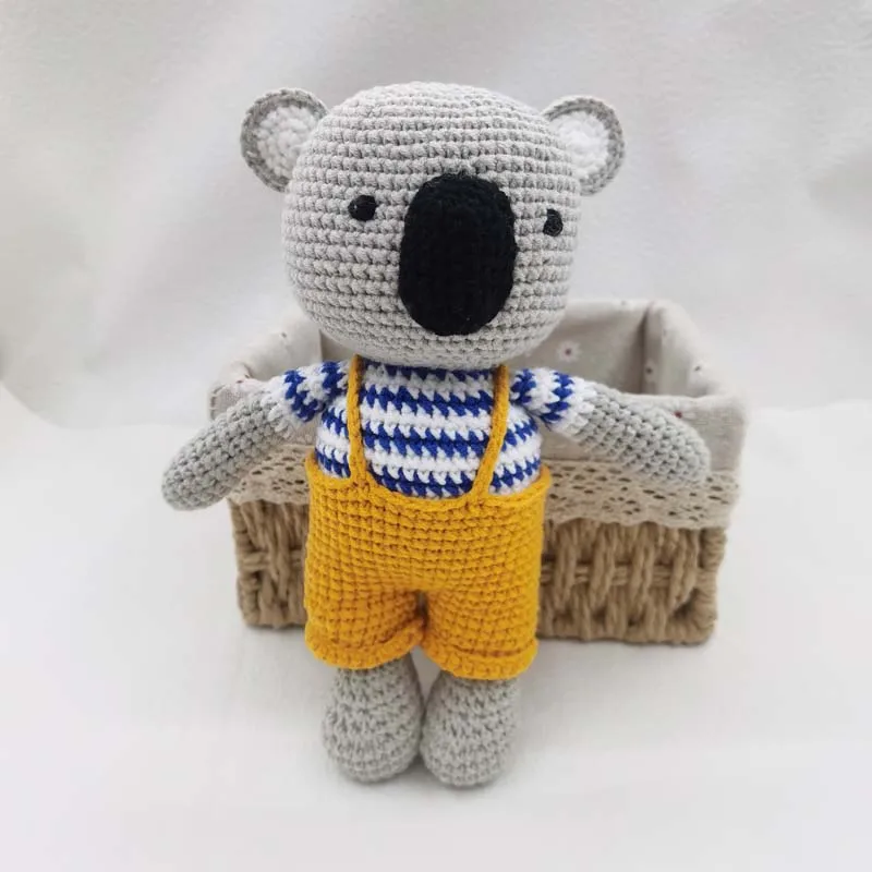 Muñeco de peluche de ganchillo para bebé, León, Koala, zorro, animales de punto, decoración de habitación infantil, regalo de cumpleaños