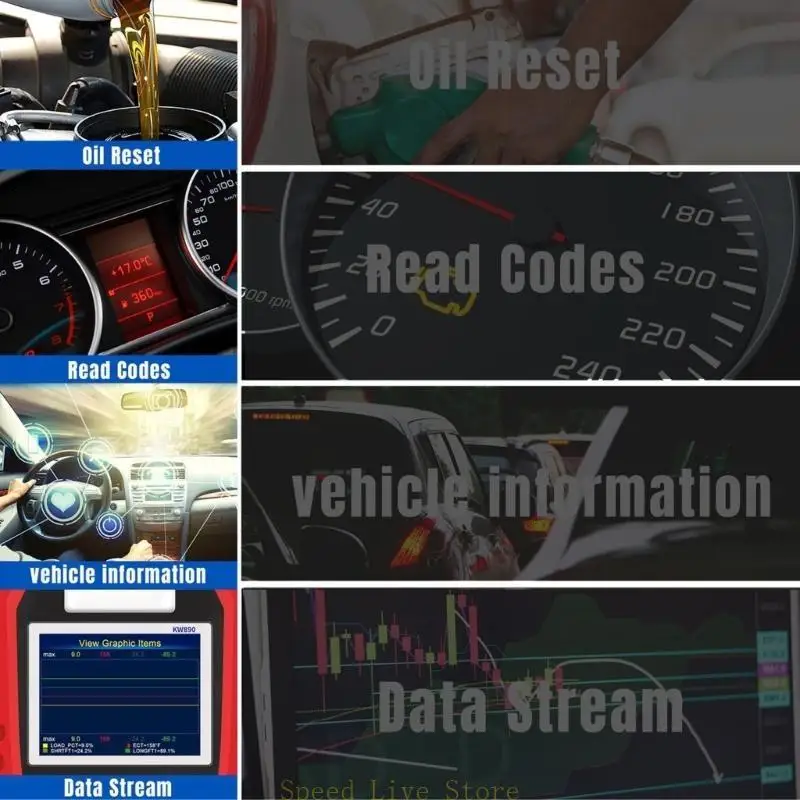 

547C Сброс масла OBD2 Scanner Professional Car Battery Code Code Reader Diagnese Tool