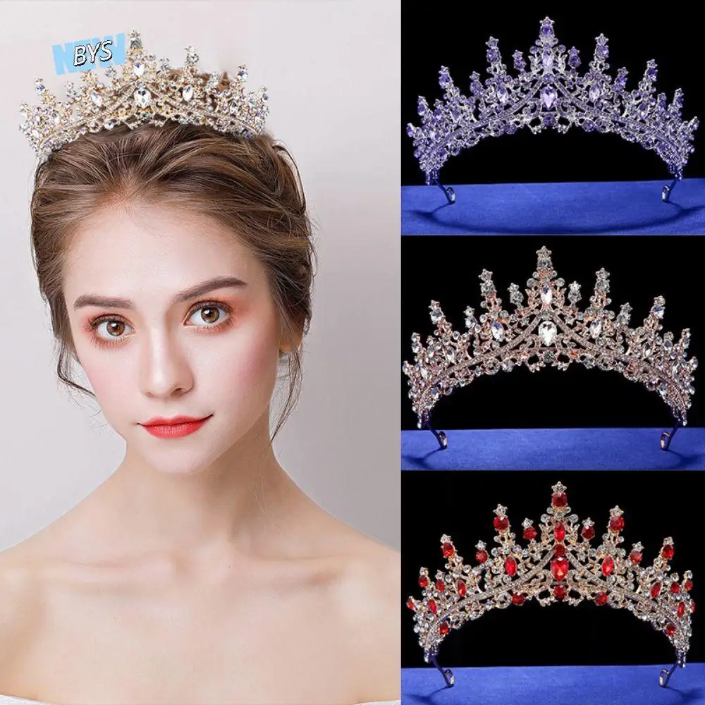 Fashion Rhinestones Crystal Crowns Luxury Baroque Style Bridal Headband Alloy Steady Headpieces Wedding