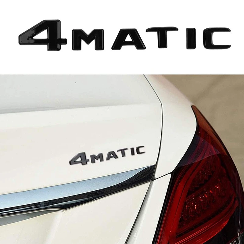 4MATIC Black Auto Trunk Door Bumper Badge Decal Emblem Adhesive Tape Sticker Replacement for