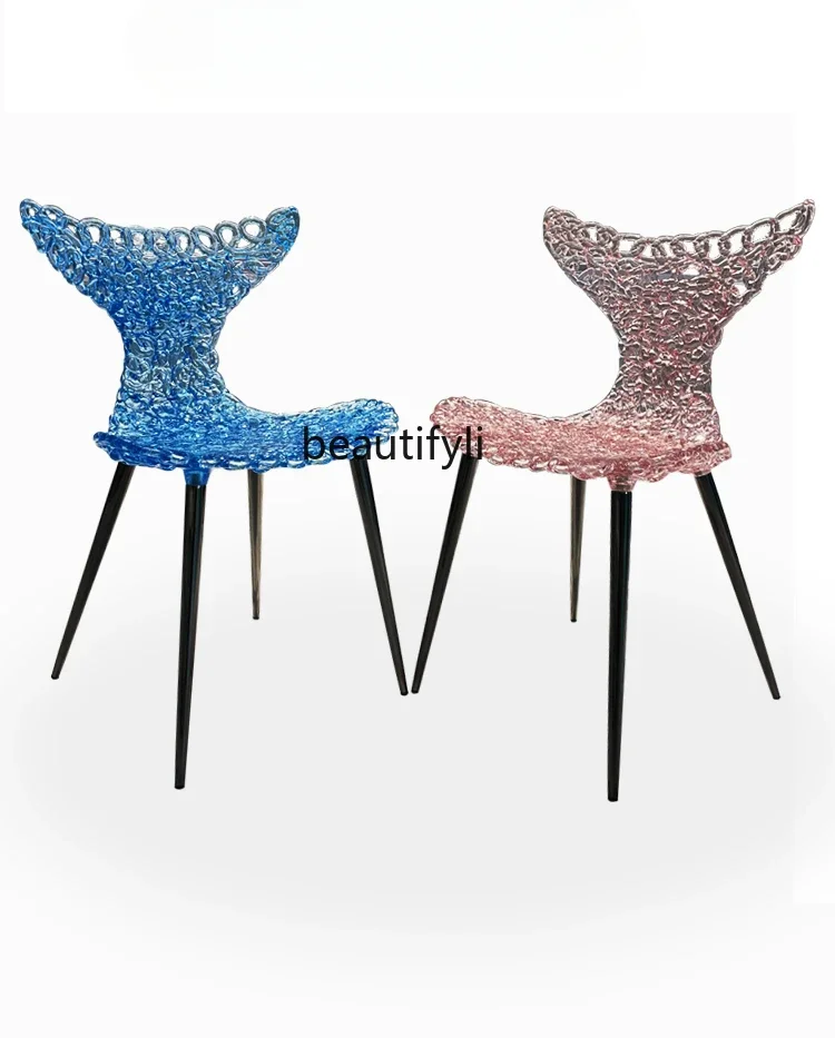 

Resin Artistic Chair Stool Home Chair Minimalist Dining Chair Model Room Furniture Designer furniture