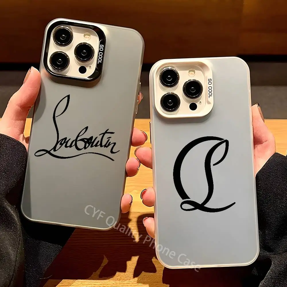 حافظة هاتف بشعار C-Christian louboutin لهاتف Apple 11 12 13 14 15 16Pro Max Plus حماية الطلاء