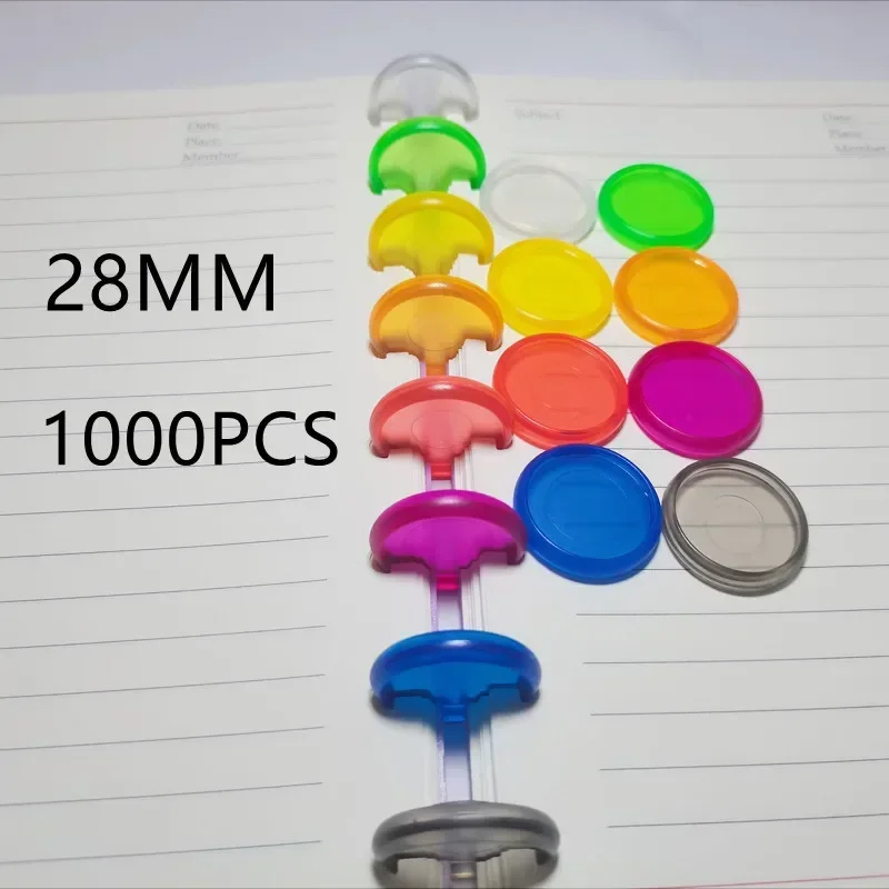 

1000PCS28MM loose-leaf mushroom hole plastic binding CD planner binding button notebook binder ring DIY scrapbook