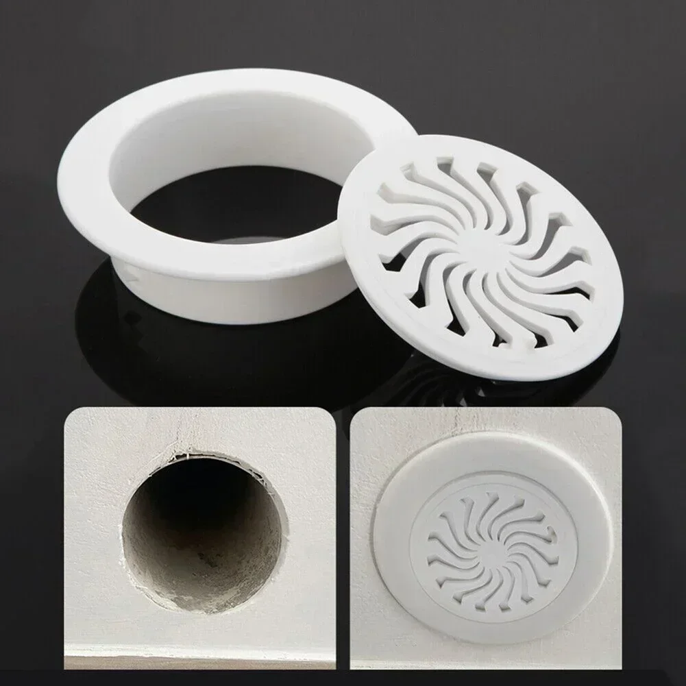 Ventilation Parts Grille Cover Universal Wall Hole Decor White 40mm-100mm Air Vent Grille Parts Non-toxic Plastic