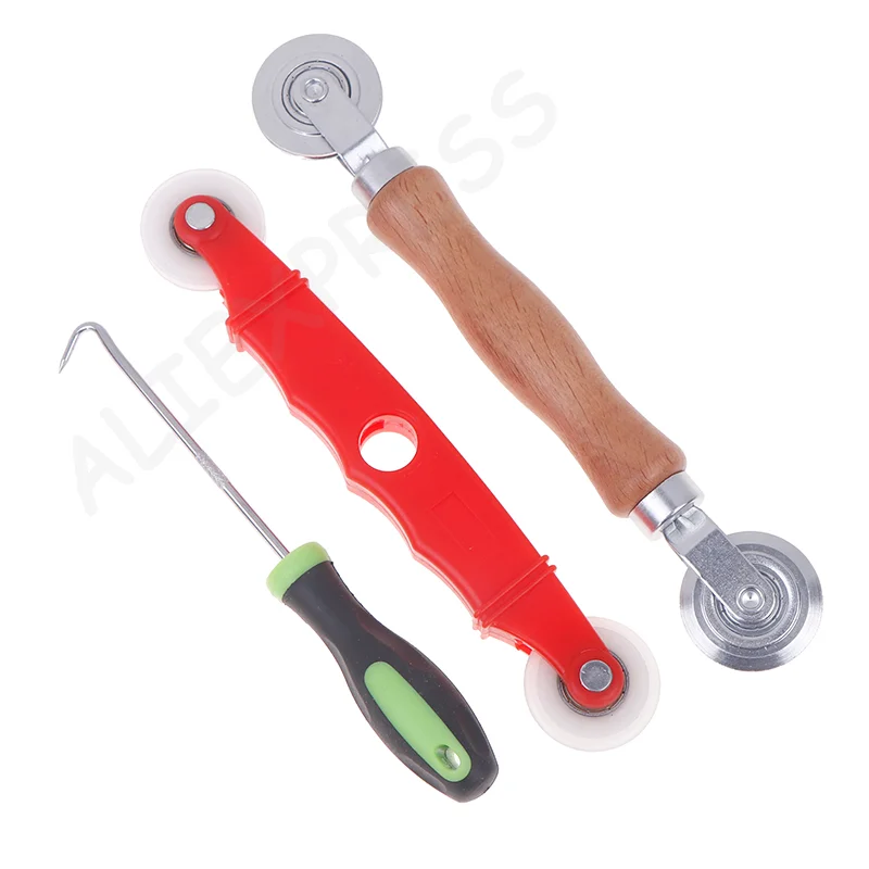 طقم عجلة ضغط شبكية لباب الشاشة مكون من 3 قطع، أدوات إصلاح أسطوانة تثبيت النافذة