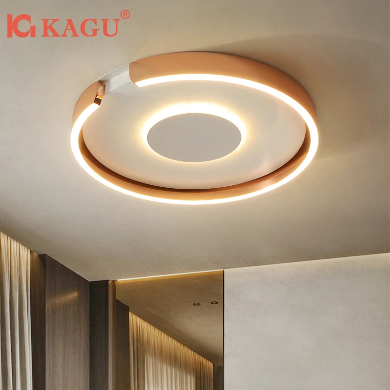

Modern LED Ceiling Light RoseGold Dimmable For Living Bedroom Dining - Circular Surface Mounted Home Lighting Fixtures Indoor