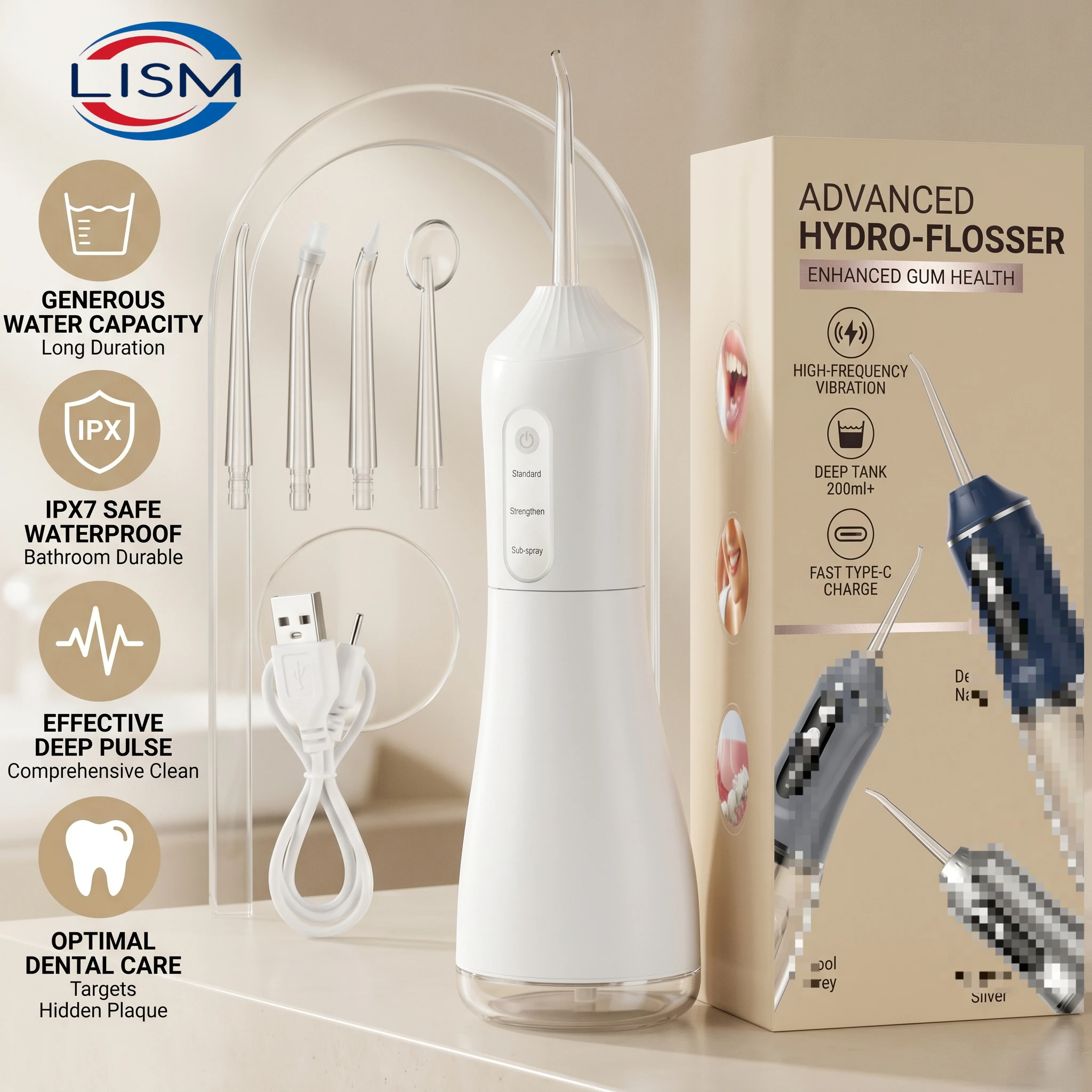 

Smart Cordless Oral Irrigator Rechargeable 3 Modes Portable Water Flosser for Braces Care kit ferramentas dental odontología