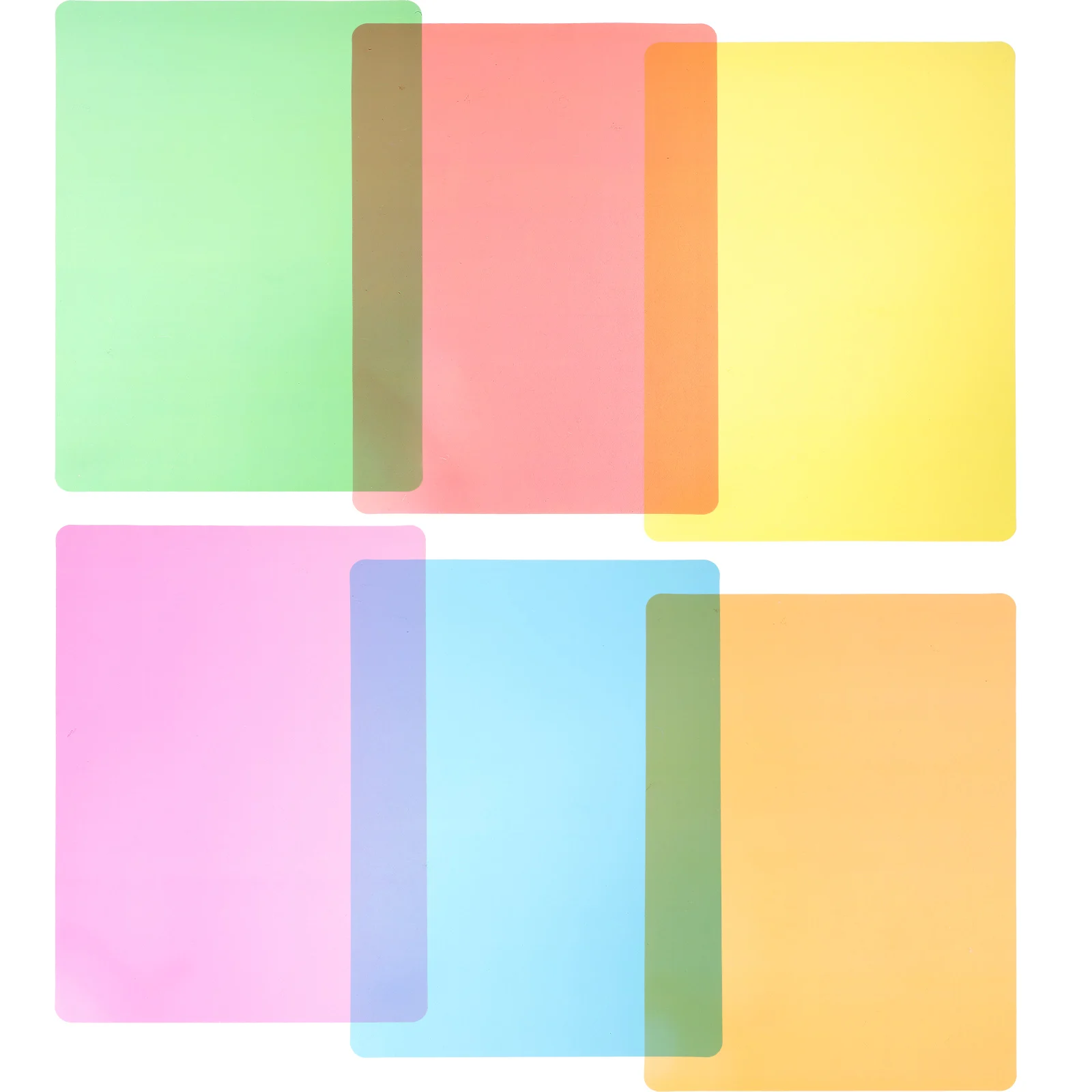 6 Stück A4-Lesezeichenstreifen aus PET-PVC-Kunststoff, leuchtende Farben, Lese-Tracking-Guides für Kinder, Studenten, Legasthenie-Werkzeuge