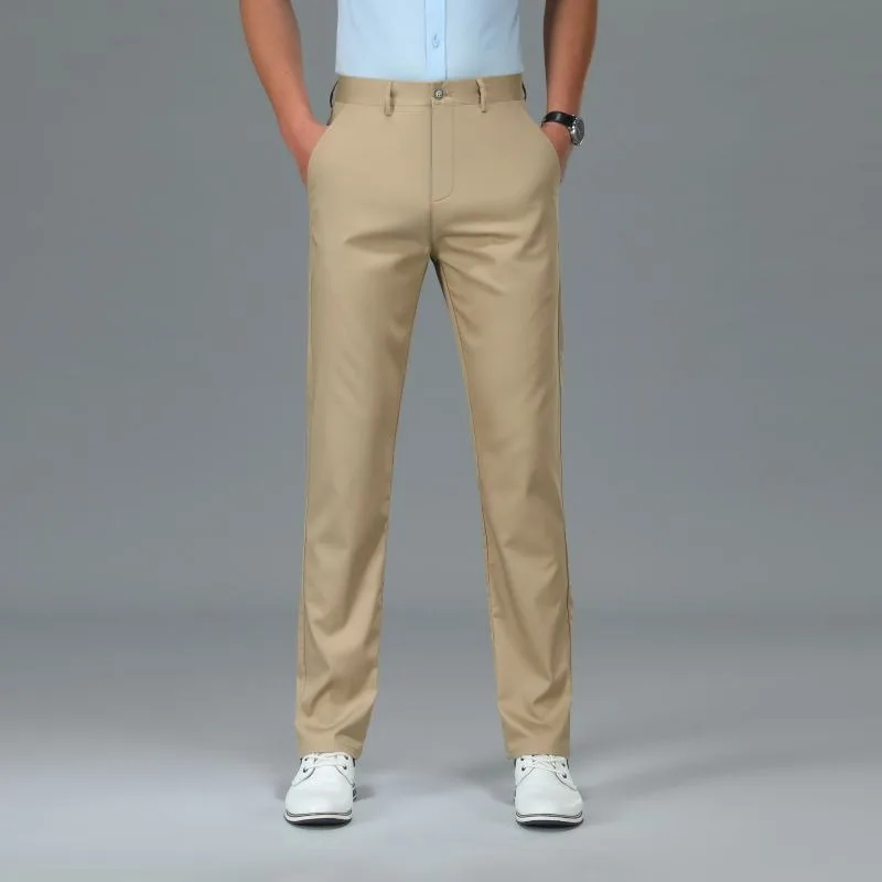 New Summer High-end Straight-leg Pants Business Trousers Men's Pants Slim Fit Stretch Versatile Trousers