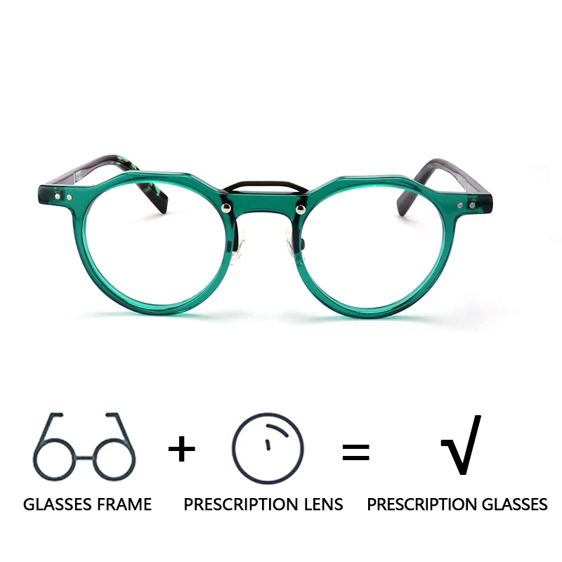 MJIEDR Custom  Acetate Prescription Eyeglasses Women Square Optical Hyperopia Myopia Degree Spectacles Transparent