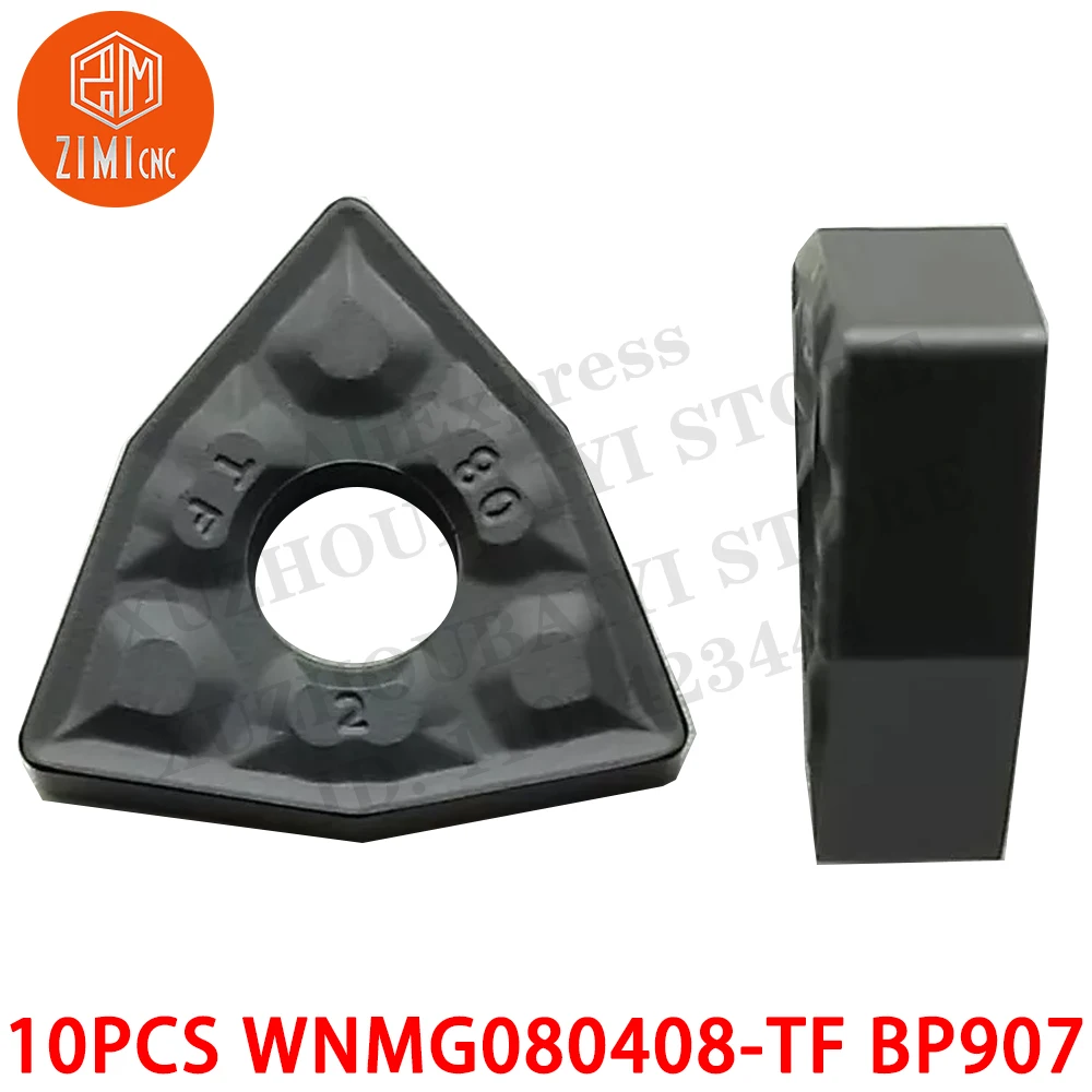 10PC WNMG080408-TF BP907 WNMG 080408 907 Carbide blades turning inserts for steel CNC tools metal lathe mechanical cutting tools