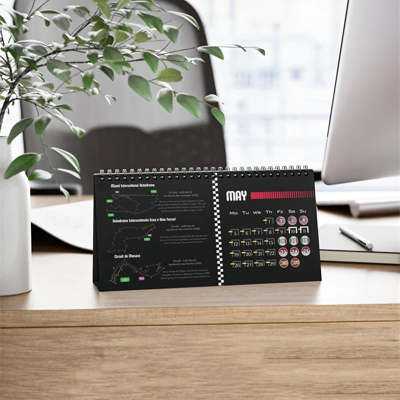 F1 2025 Desktop Calendar Experience The Thrill Of Racing In Style 2025 Motor Calendar For F1 Fans And Motorsport Enthusiasts