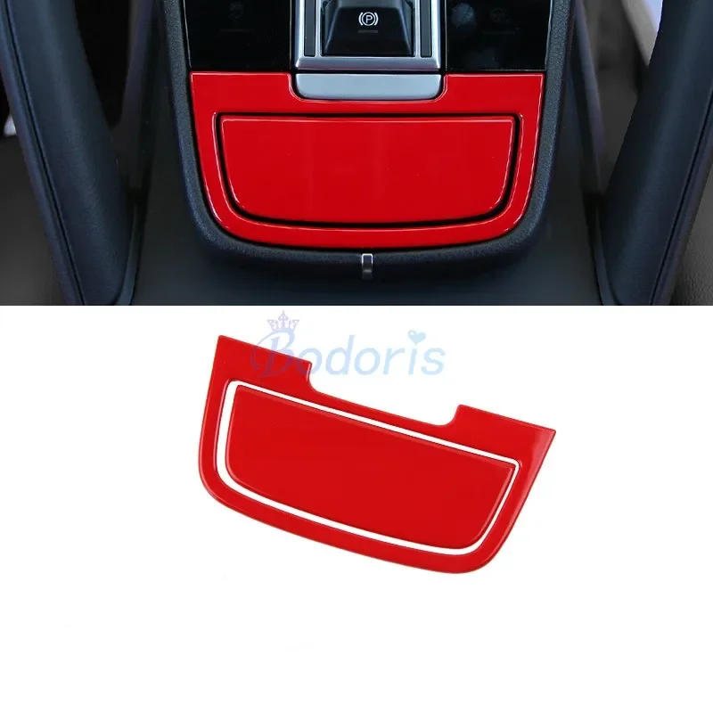 

Для Porsche Cayenne 2018 2019, красный, серебристый цвет, внутренняя молдинговая отделка, крышка ящика для хранения, декоративная панель, автоаксессуары