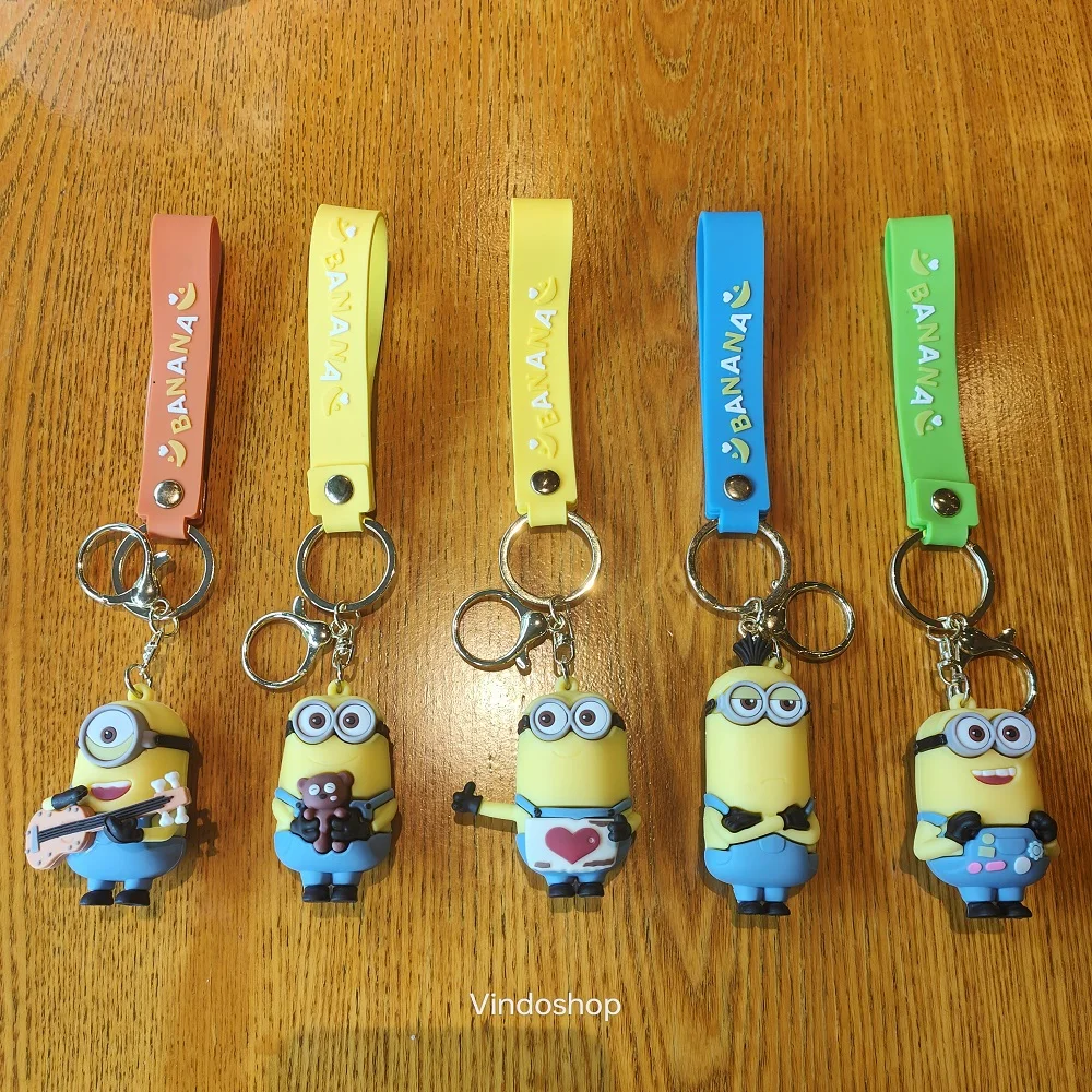 New Cartoon Anime Minions Doll Keychain Cute Minion Backpack Pendant Car Keychain Children\'s Toy Party Gift