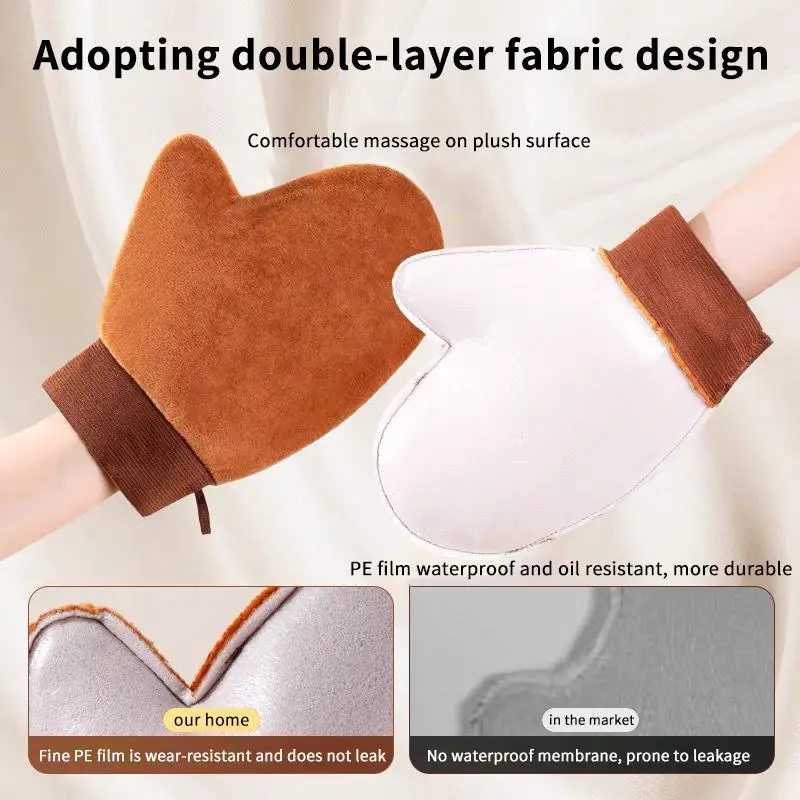 1/2Pcs New Tan Mitt Body Lotion Glove Self Tanning Mitt Double Sided Prevents Sticky Hands Applicator Portable Quick Dry Flocki