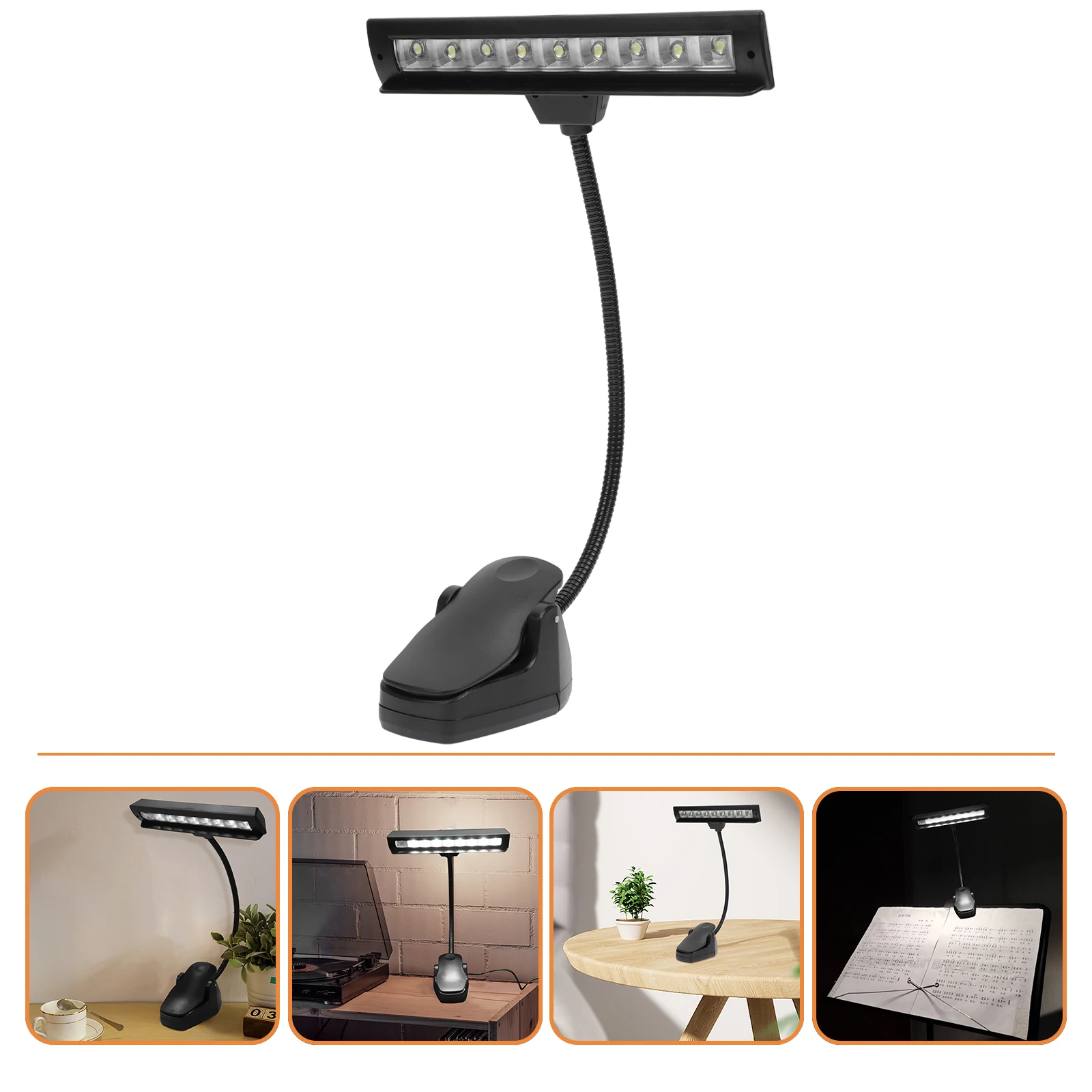 

Music St Light LED Reading Lamp Clip Desk Bedside Piano Study Multi function ABS PVC Night USB Rechargeable Practical Gift