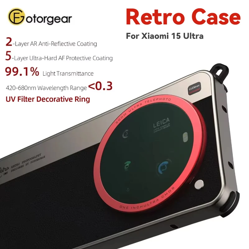 

Fotorgear Professional Photography Set for Xiaomi 15 Ultra Case Wireless Leather Camera Cover Supports T-mount/17mm Lens