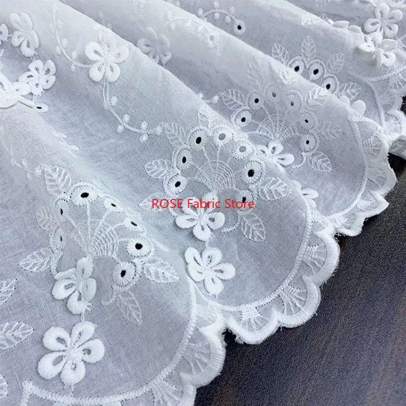 3D Flower Embroidered Cloth Fabric for  Bridal Dress, Summer Dress, skirt, tops, tabletop, Curtains