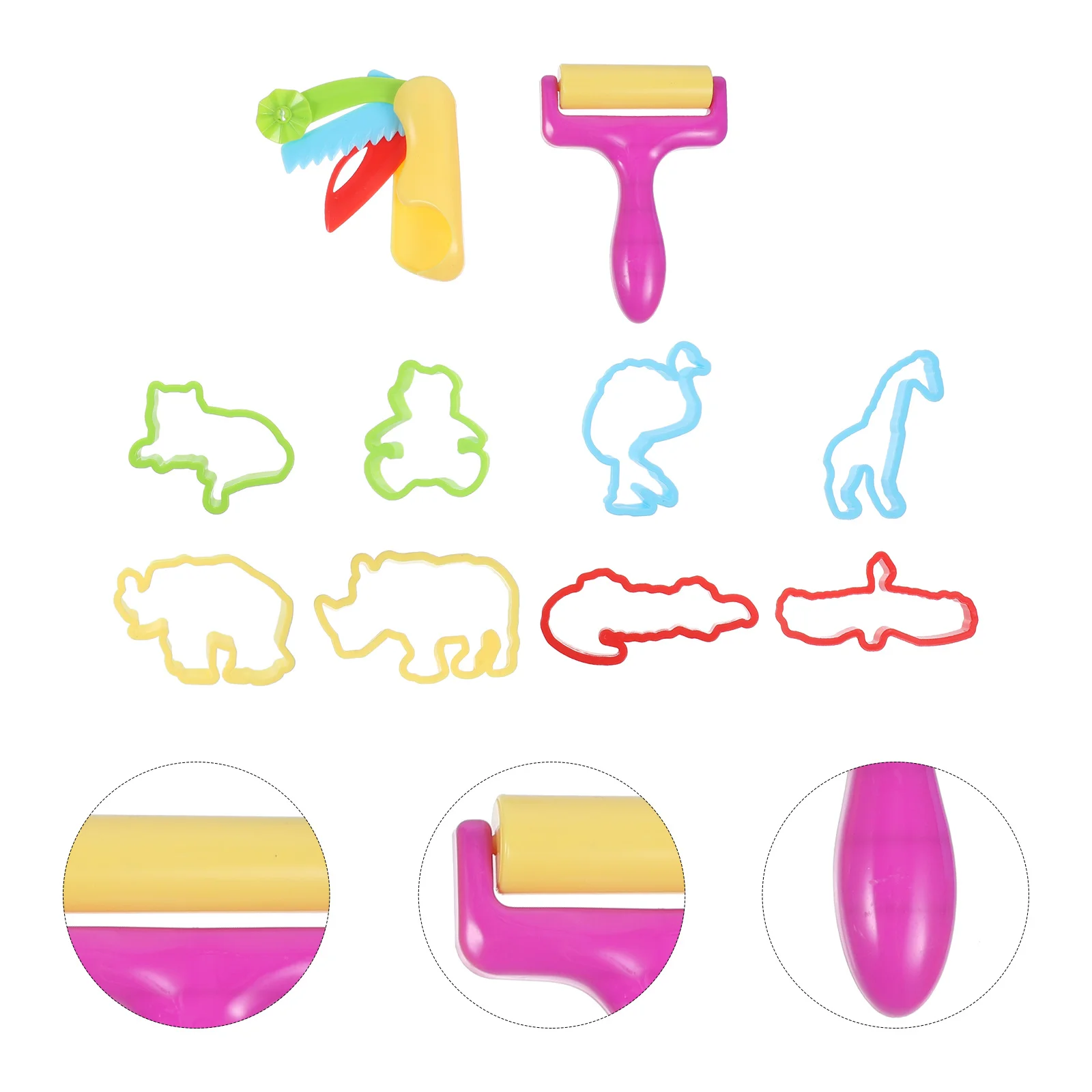 10-teiliges Plastilin-Form-Set, Tierformen, farbige Tonwerkzeuge für Kinder, DIY, Kreativität, Lernen, Klassenzimmer, Plastilin-Werkzeuge