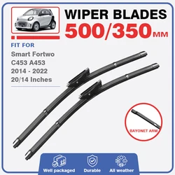 For Smart Fortwo 453 C453 A453 W453 2014 - 2022 EQ Front Wiper Blades Brushes Cutter Accessories 2016 2019 2018 2017 2020 2021