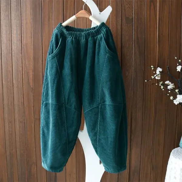 

2024 New Spring and Autumn Fashion Simplicity Art Retro High Waist Pocket Loose Oversized Slimming Casual Radish Pants for Women