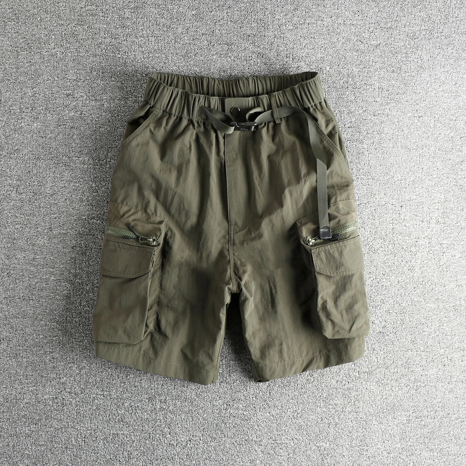 Men's Retro Summer New Style Capre Shorts Made Of Buckle-knit Elastic Waist Quick-drying Fabric