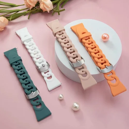 Imagen 1 del producto Correa de 20mm para Samsung Galaxy 6/5/pro/4/Classic/Active 2 40mm 44mm pulsera de silicona suave con orificio de aire huawei GT 4-3-2-2e correa de 22mm