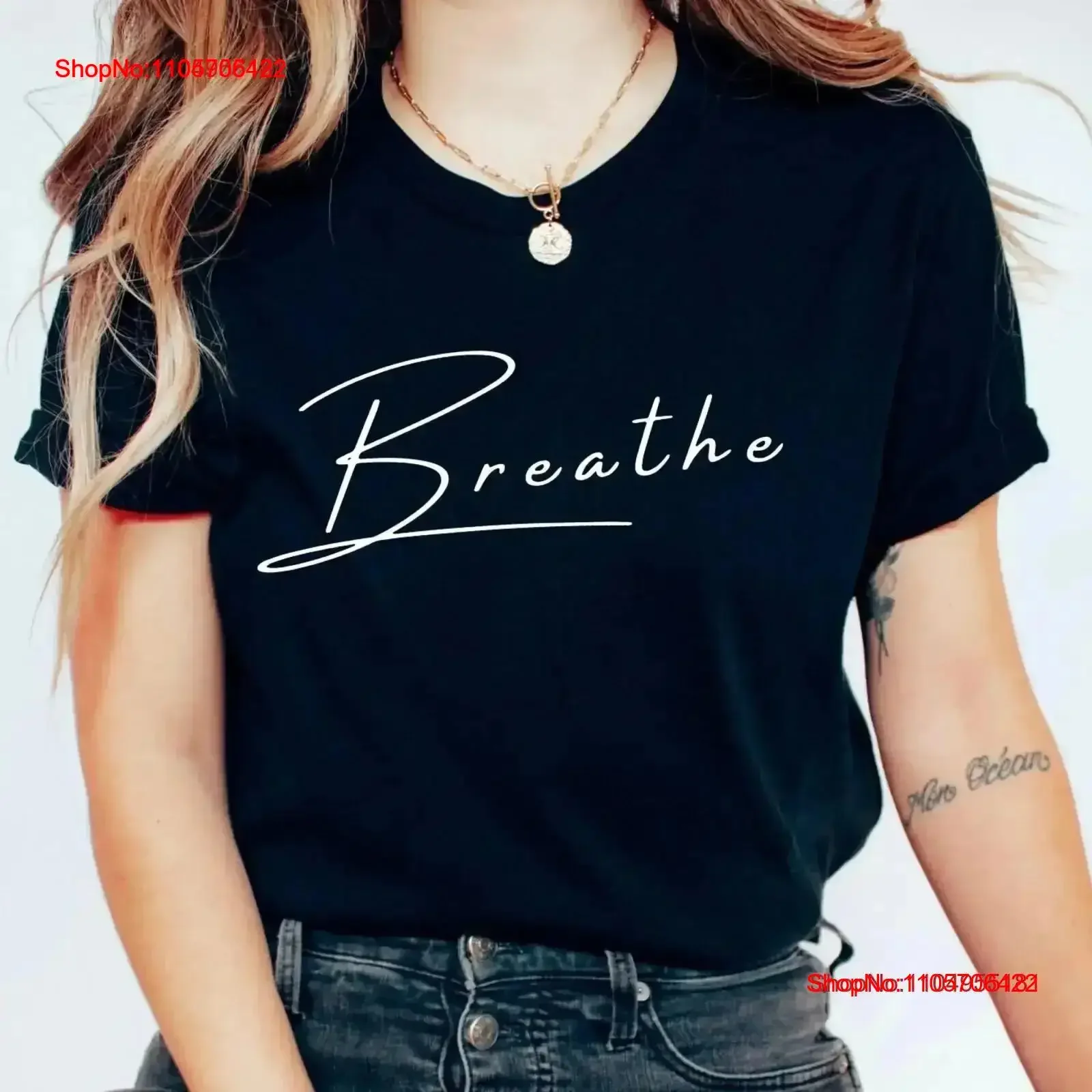 Breathe T Shirt Minimalist Relax Consciousness Spiritual Yoga Breath vintage Washed Stylish Comfortable Casual vintage Washed
