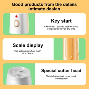 Tragbarer elektrischer Mixer, wiederaufladbarer USB, drahtlos, hoher mächtiger Squeezer, Smoothie, Beat, Saft, Essen, 500 ml, 40W 7 Hauptverkaufsmixer tragbarer Mixer - №7