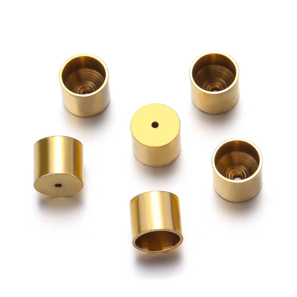 10 teile/los 6x6mm 5x3mm Edelstahl ohne Hebe code Verschlüsse End verbinder passen Leders chnur Armbänder Halskette für DIY Schmuck – Detail 9