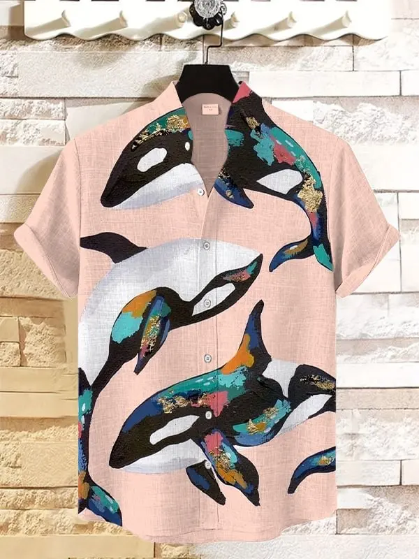 Camisa havaiana com estampa de gato engraçado masculino, camisa havaiana com estampa completa 3d para homens e mulheres, verão, manga curta, lapela, camisa aloha