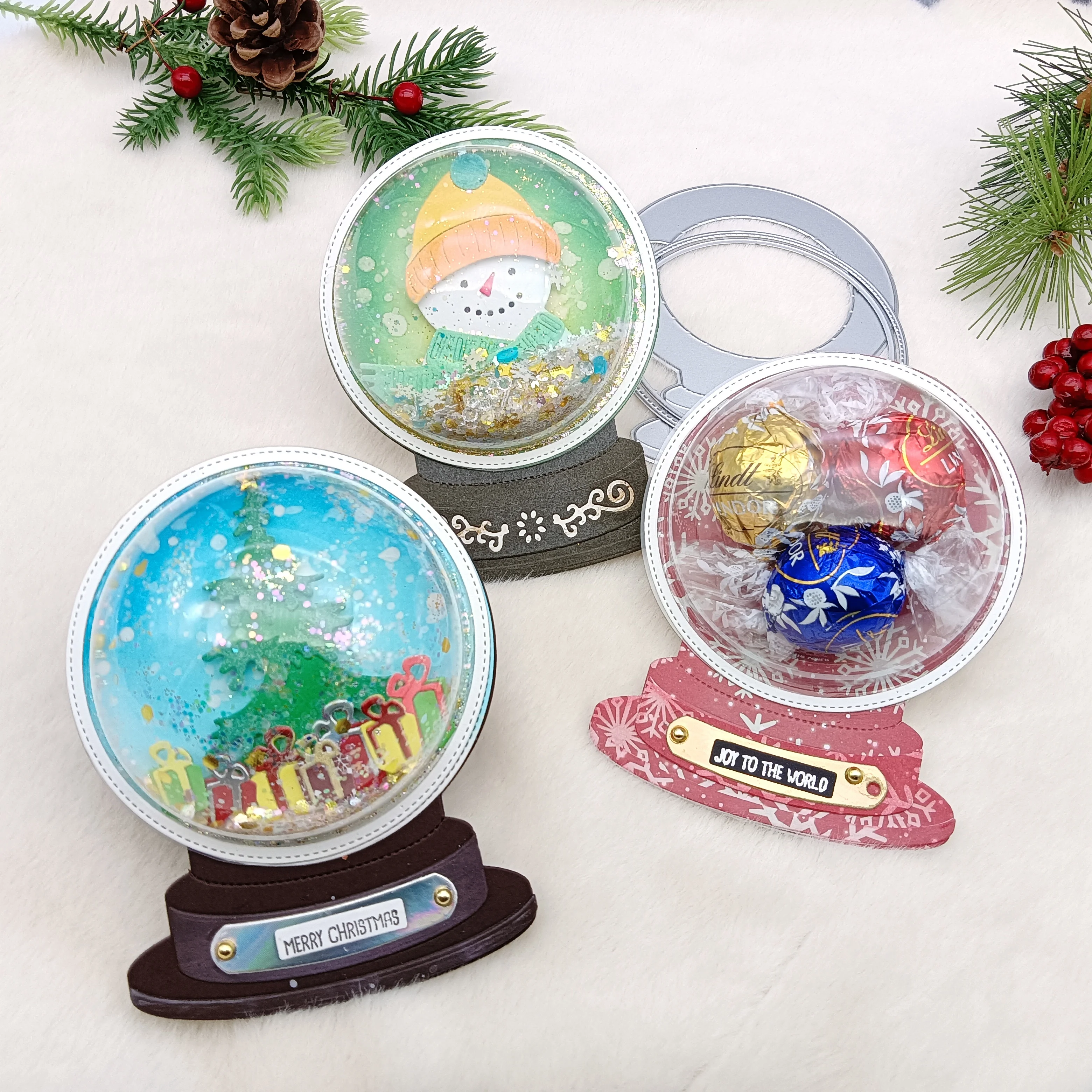 Alinacutle Metal Cutting Dies Cut Christmas Hat Globe Candy Dome Holder Craft Shaker Card Scrapbooing Handmade Art Cut Dies