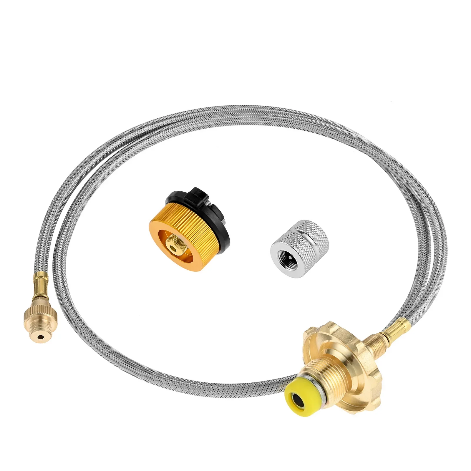 

1m Steel Air Tube Camping Liquefied Gas Connecting Pipe CB & OD Can Gas Copper Adapter Outdoor Stove Refill Inflation Tools Kit