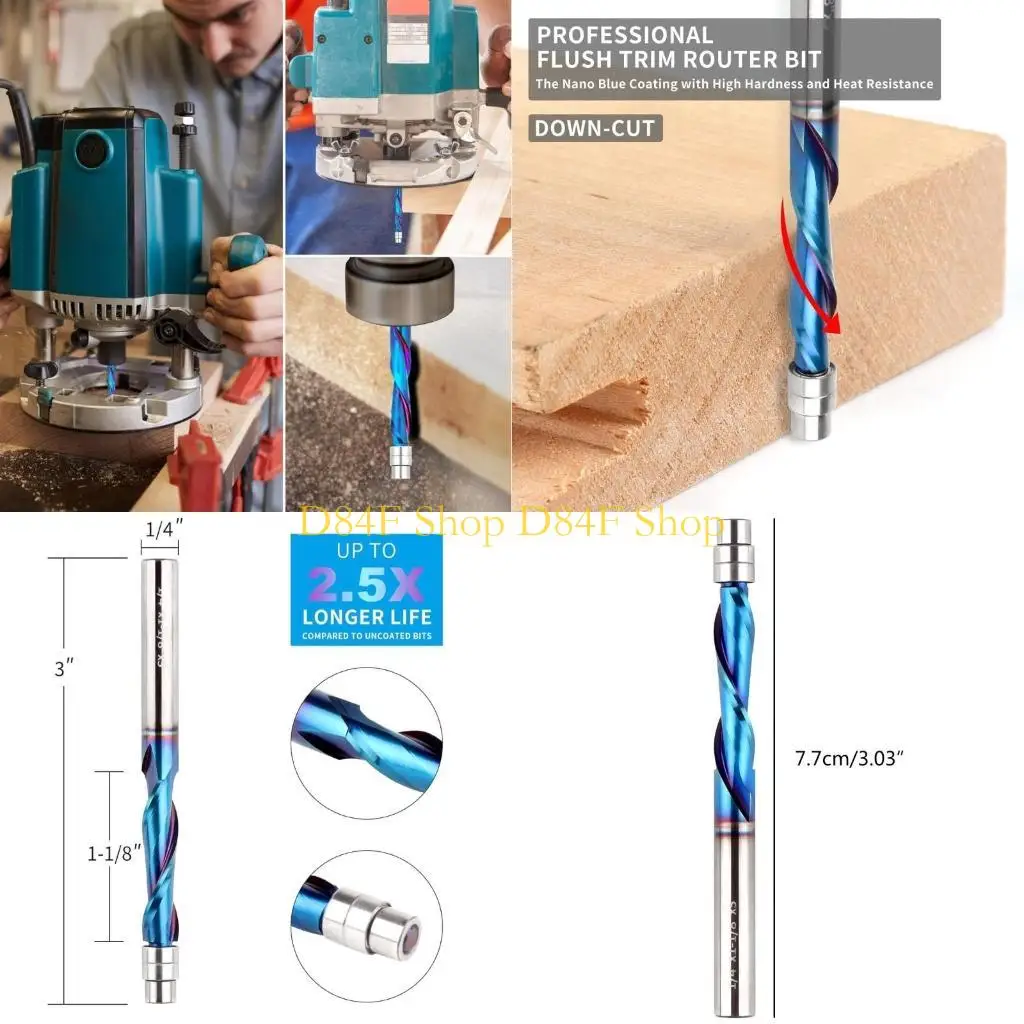 

D84F деревообрабатывающий триммер -бит -бит -маршрутизатор маршрутизатор дизайн спиралей уменьшает чиппинг