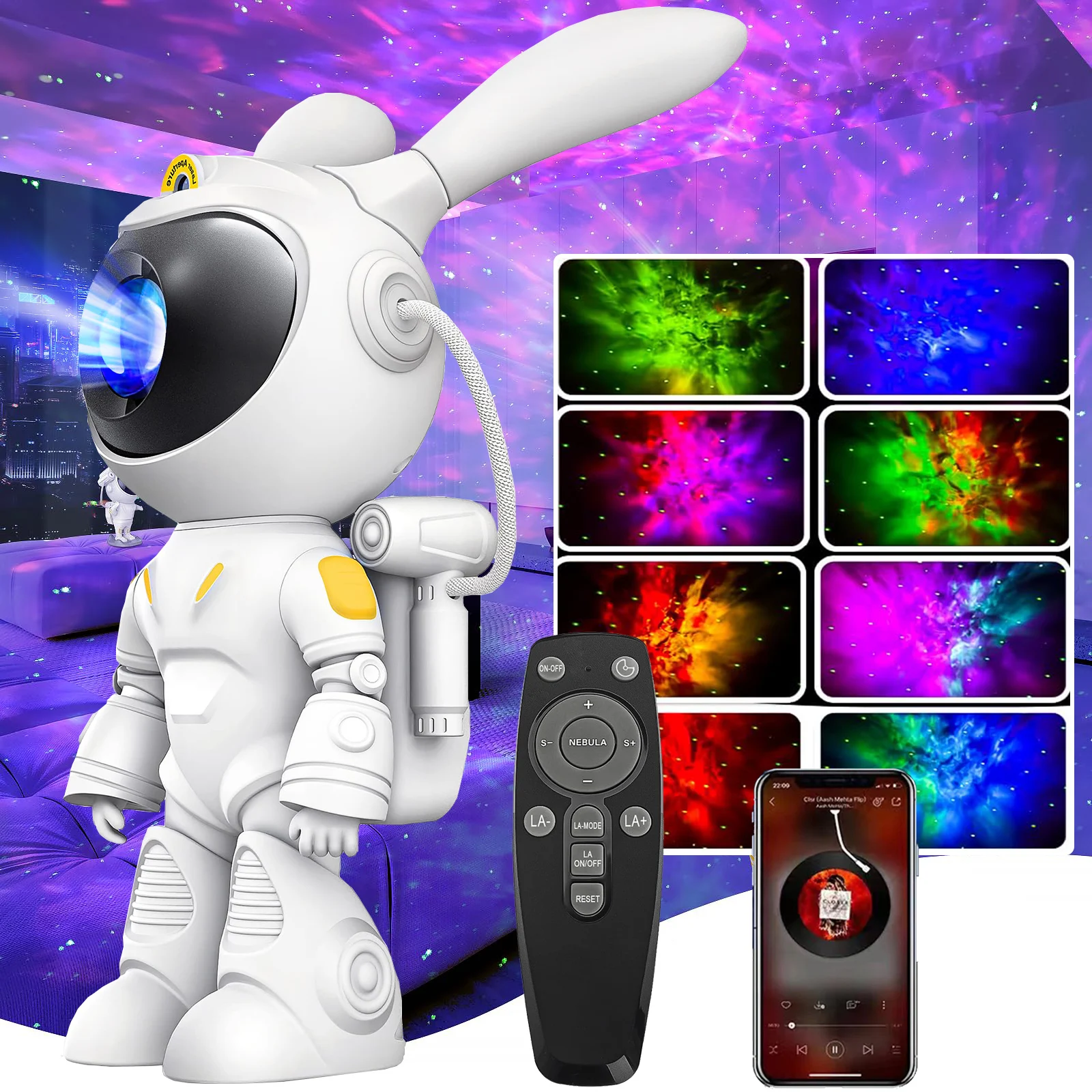 

Star Projector Galaxy Night Light, Astronaut Light Projector with Timer and Remote, Colorful Nebula Star Projector for Bedroom