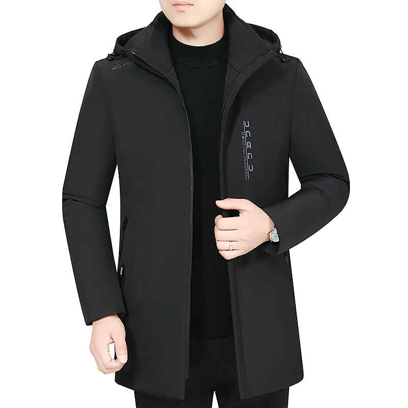 2024 New Men Winter Parka Thick Warm Hooded Fur Collar Coat Male Size 5XL Plush Jacket Autumn Work Outwearing Black Clothing