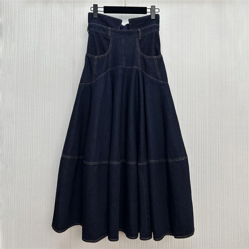 

Women's skirt New high waisted slim fit long skirt for autumn 2025 Retro pure cotton women's half skirt denim skirt y2k clothes