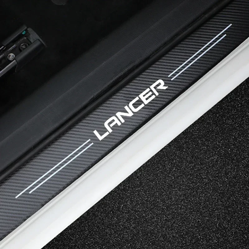 4Pcs Car Door Sill Protector Threshold Sticker For Mitsubishi Lancer 2021 2020 2018 2011 2010 2009 2008 2007 2006 Accessories