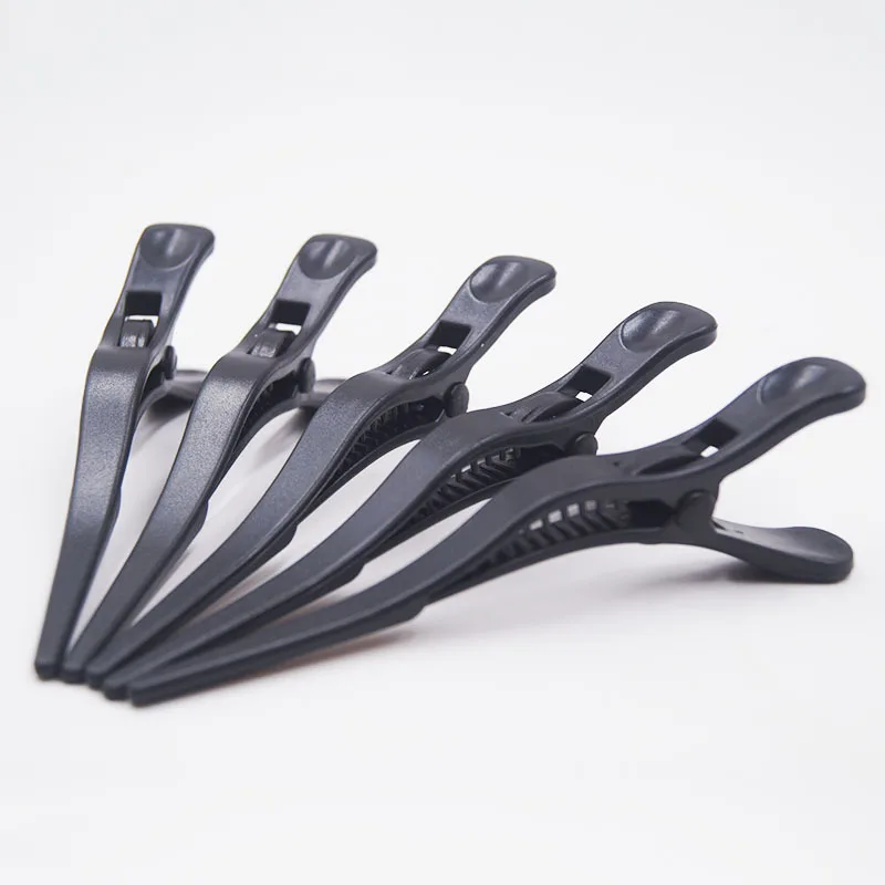 10pcs Plastic Hair Clips Hairdressing Salon Hairpins Black Single Prong DIY Duckbill Section Hair Clip Hair Care Styling Tools