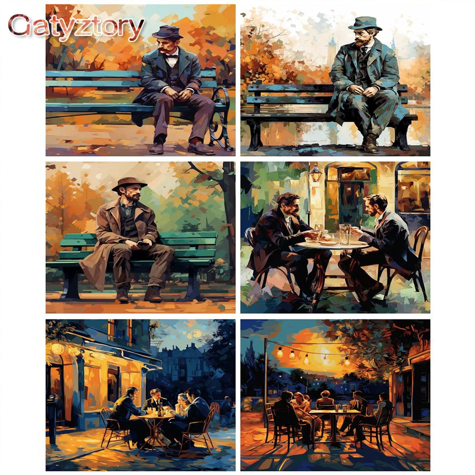 

GATYZTORY Painting By Number Figure DIY Paint By Numbers On Canvas Kits For Adult Frameless Scenery Hand Painting Home Decor