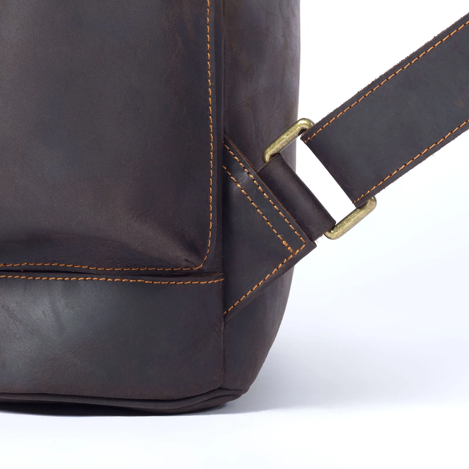 Vintage Echtleder Herrenrucksack Große Kapazität Top-Grain Leder Laptop-Umhängetasche Crazy Horse Tasche Mode für Männer – Detail 18