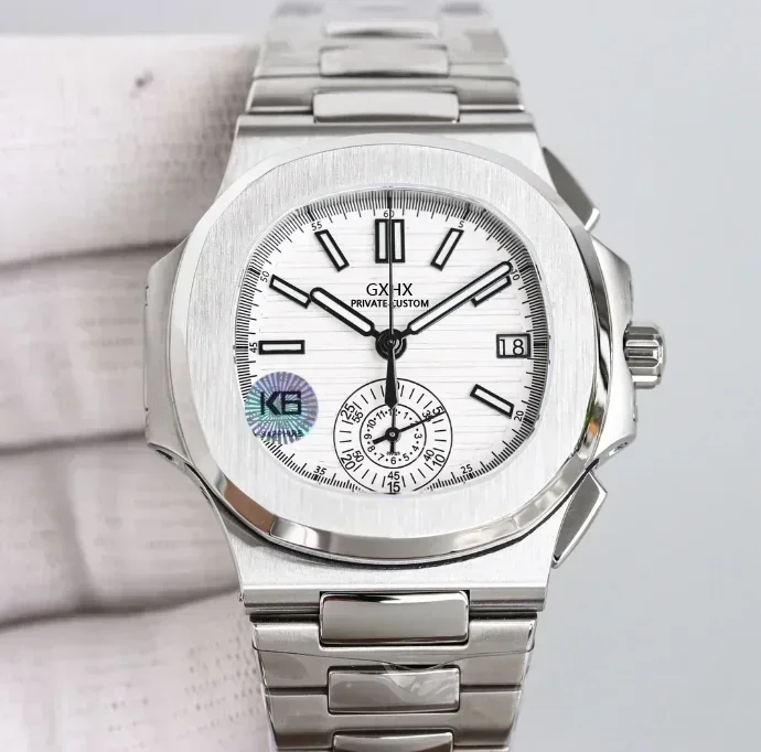 5712 ساعة ميكانيكية أوتوماتيكية فاخرة للرجال ستانلس ستيل فضي 40 ملم ساعات رجالي