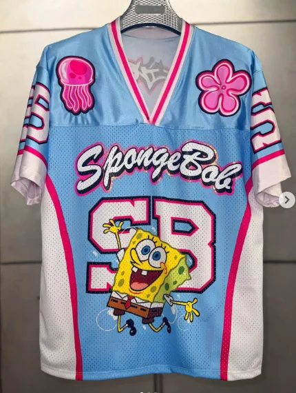 T-shirt d�contract� sportif imprim� en 3D avec m�duse et fleur de Bob l'�ponge pour adultes et enfants, un incontournable pour le plaisir de Bob l'�ponge