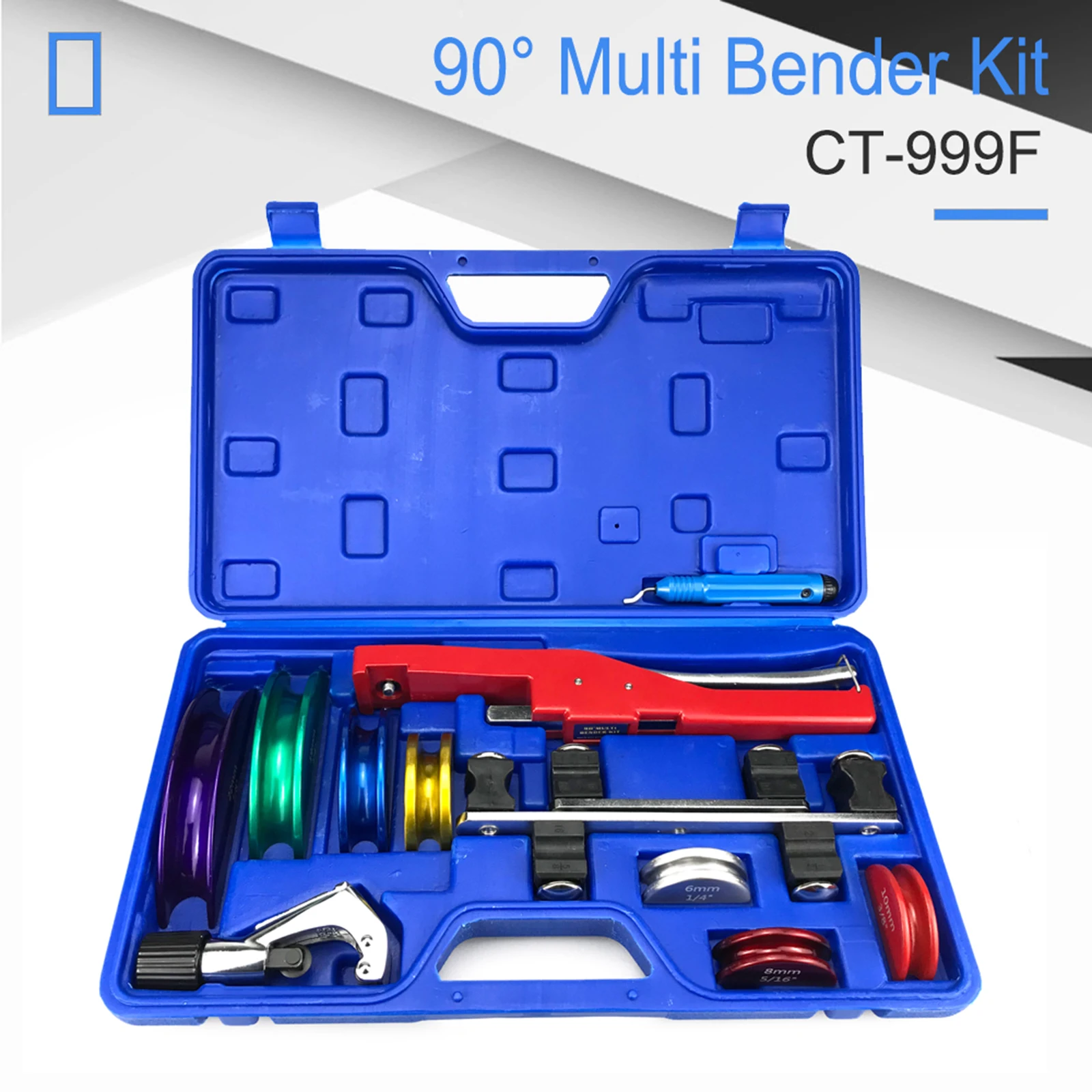 Pipe Tube Bender Kits Set 6-22mm Refrigeration Ratcheting Tubing Bending Hand Tool for Floor Heating Pipe Aluminum Pipes