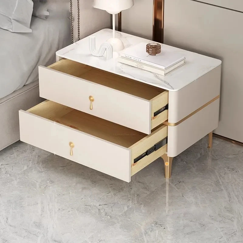 Minimalist White Night Table Bedroom Modern Storage Drawer Bedside Table Luxury Trendy Mesa De Cabeceira Para Quarto Furniture