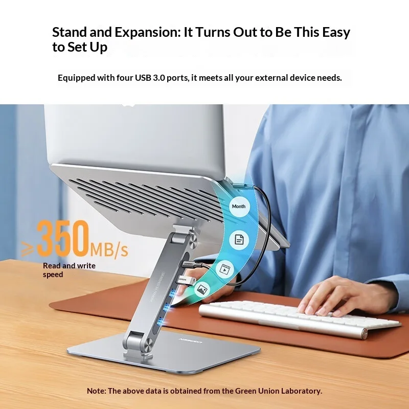 UGREEN CM532-60975 Laptop Stand Dock with USB 3.0 Hub Adjustable Height Cooling Riser for PC