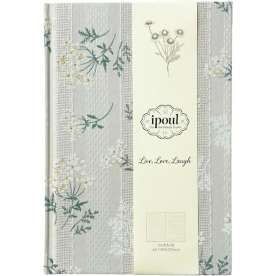 

Floral Journal for women, Floret Printed Fabric Cloth Hardcover, A5, 200 Pages, 6x8 Medium Ruled Notebook, Similar Embroidered