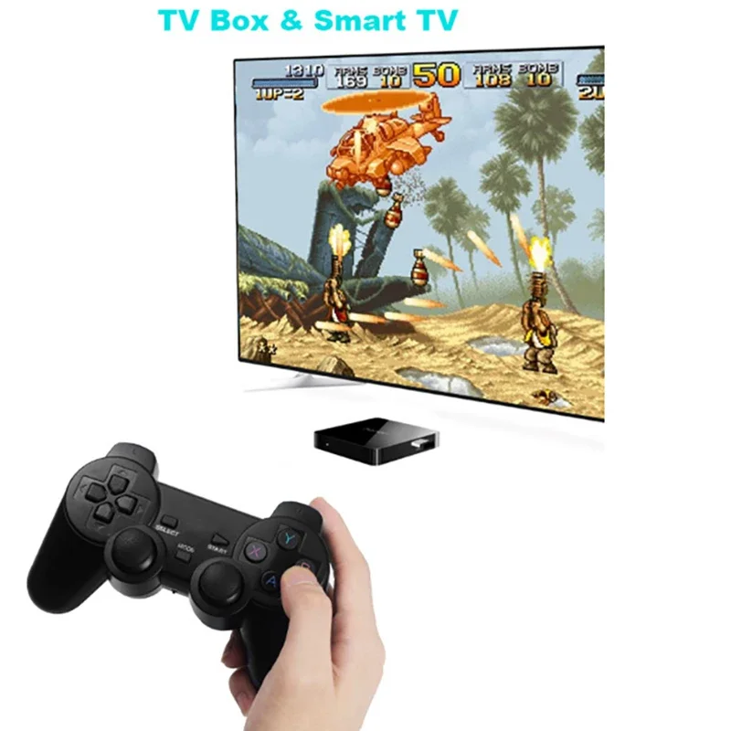 GAMINJA 2.4Ghz لوحة ألعاب لاسلكية لا تأخير أذرع التحكم في ألعاب الفيديو USB عصا التحكم للكمبيوتر أندرويد TV BOX صندوق الألعاب التصميم الخارجي الكلاسيكي