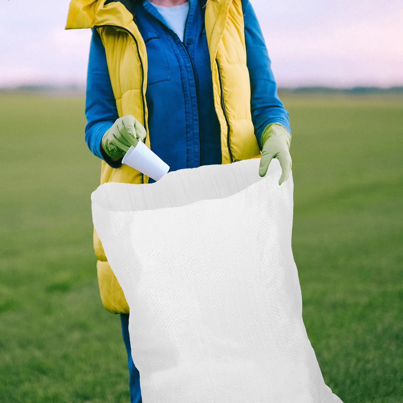 20Pcs Reusable Heavy Duty Flood Sandbags Thickened Woven Polypropylene for Temporary Barriers Construction Landscaping Canopy