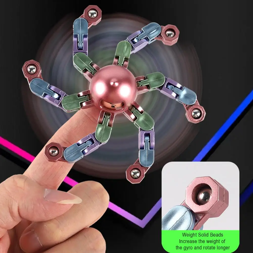 Fidget Spinner mécanique sensoriel Transformable du bout des doigts, jouet gyroscopique à main, chaîne de vélo, décompression rotative déformée